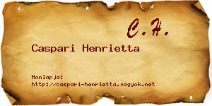 Caspari Henrietta névjegykártya